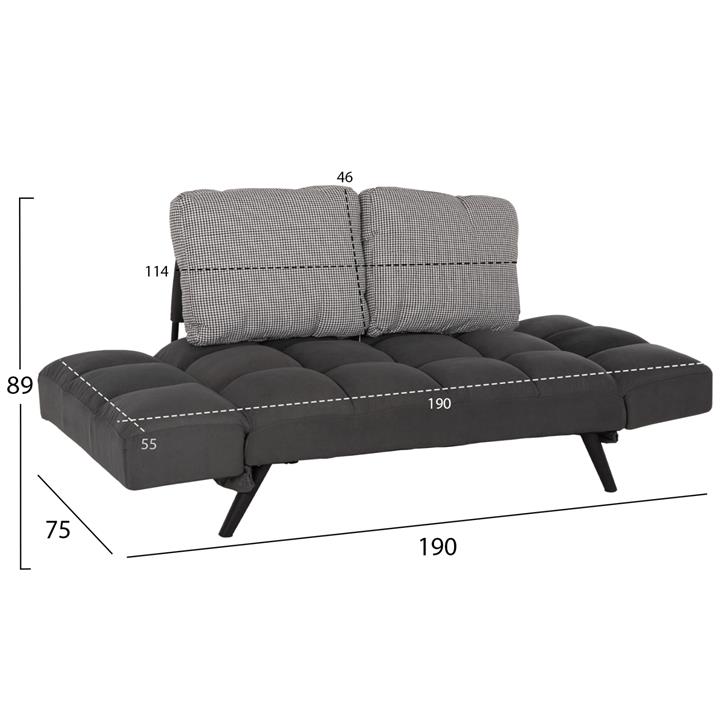 Sofa 3 Seater HM3169.01 GREY with Pillows 165-190x75x89Η cm