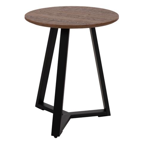 SIDE TABLE HM9587.04 MDF IN WALNUT-BLACK METAL BASE Φ45x55Hcm.