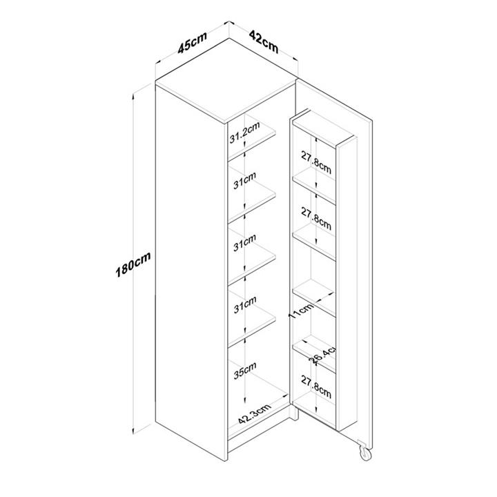 Kitchen cabinet Amre pakoworld white 45x42x180cm