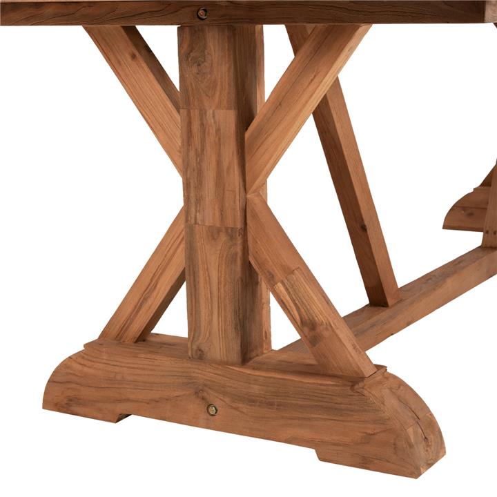 OUTDOOR CROSS LEG DINING TABLE HM5964 RECYCLED TEAK WOOD IN NATURAL COLOR 240x100x75Hcm.