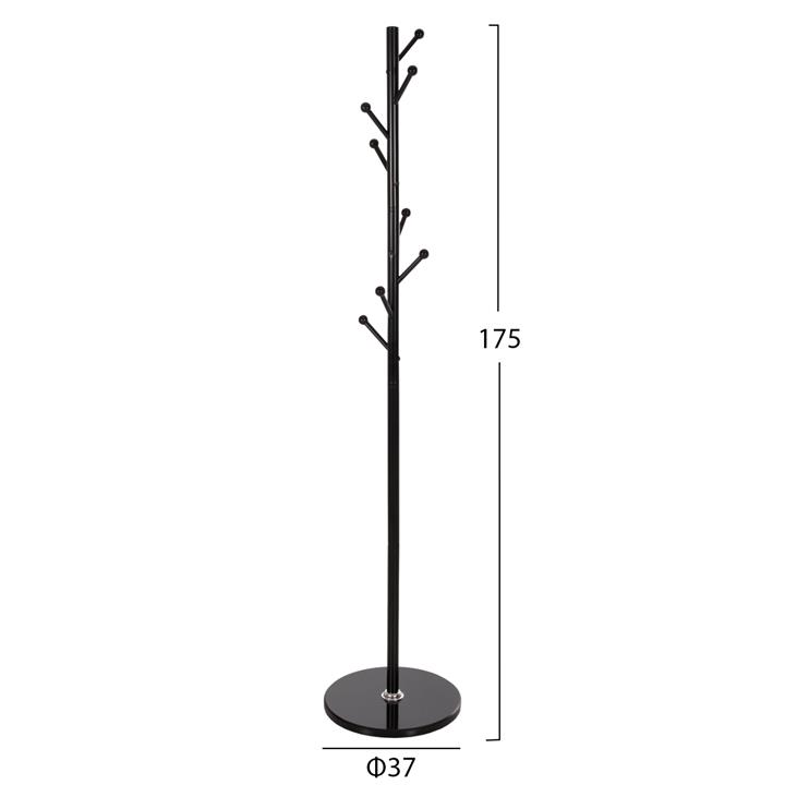 FLOOR STANDING HANGER HM9576.01 METALLIC 8 HANGING POSITIONS-BLACK Φ37x175Hcm.