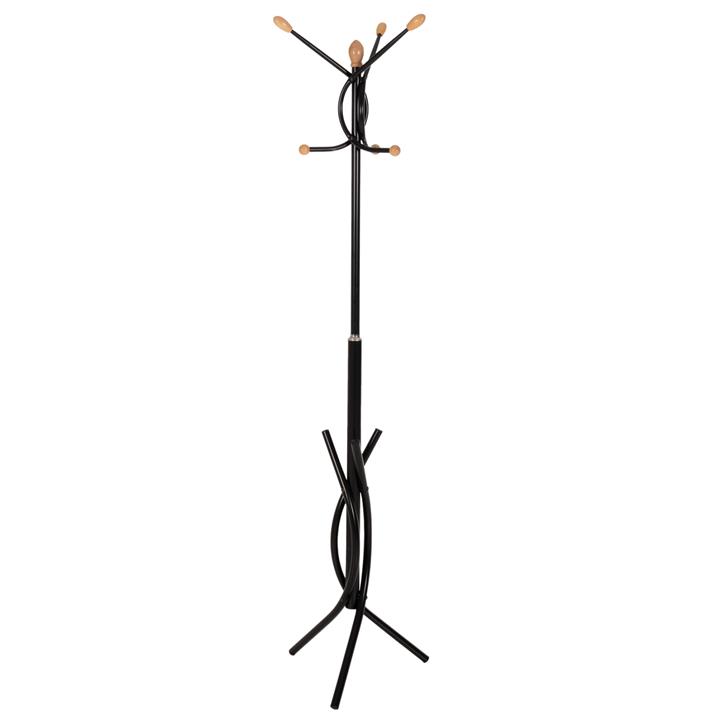FLOOR STANDING HANGER HM9575.01 METALLIC IN BLACK COLOR-7 HANGING POSITIONS 41x41x176Hcm.