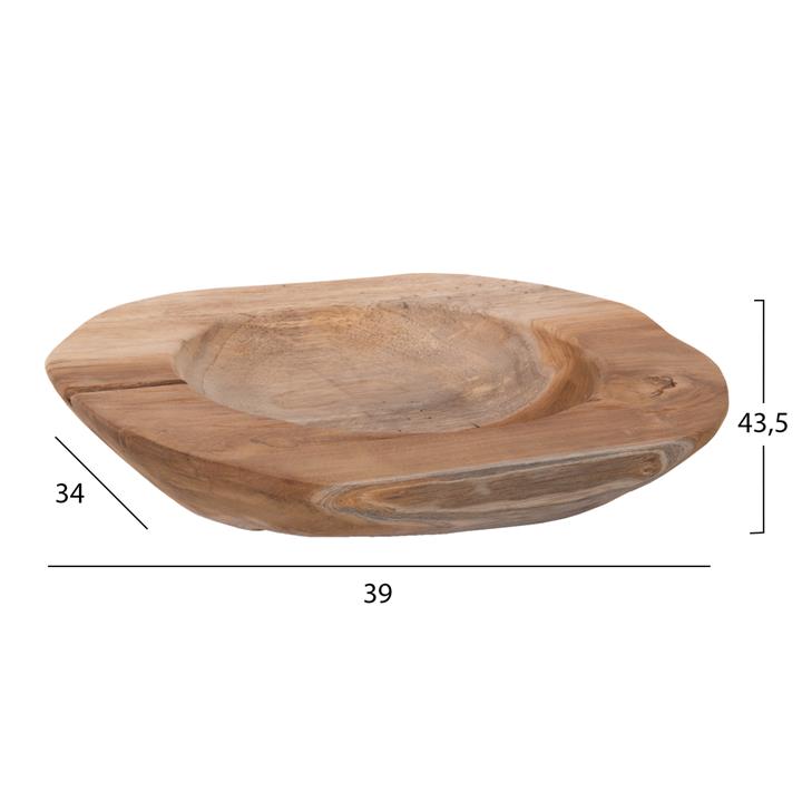 TABLE DECOR BOWL HM9628 TEAK WOOD Φ39x6.5Hcm.