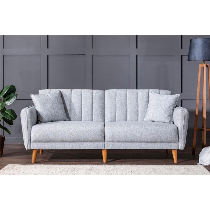 3 seater sofa-bed PWF-0178 fabric grey color 202x80x85cm