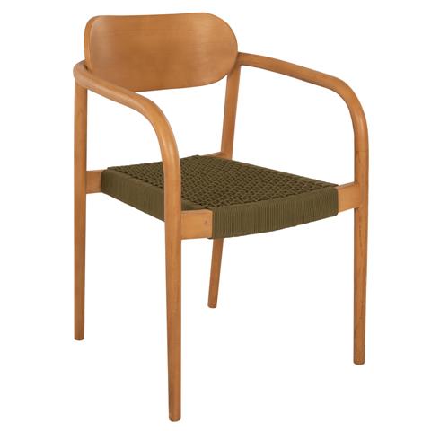 ARMCHAIR OSLO HM9636.05 TEAK WOOD IN NATURAL & GREEN ROPE 55x54x80Hcm.
