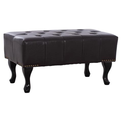 Tambour Footstool T.chesterfield Emma HM226.01 PU dark brown 80x46x42 cm