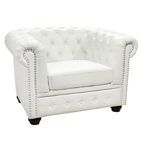 Armchair T.Chesterfield HM3011.02, PU White, 110x90x73cm