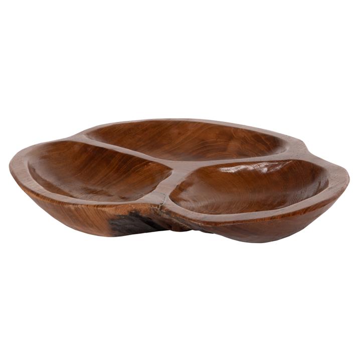 TABLE DECOR HM4272 PEANUT BOWL MADE OF TEAK WOOD IN NATURAL COLOR Φ30x4,5Hcm.
