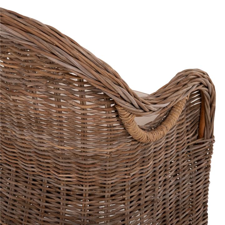 ARMCHAIR KEYLA HM9536 BROWN RATTAN-ECRU CUSHION 63x65x87Hcm.