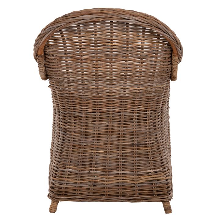 ARMCHAIR KEYLA HM9536 BROWN RATTAN-ECRU CUSHION 63x65x87Hcm.