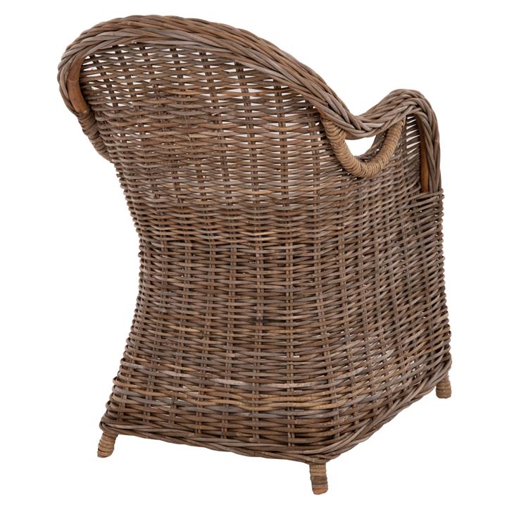 ARMCHAIR KEYLA HM9536 BROWN RATTAN-ECRU CUSHION 63x65x87Hcm.