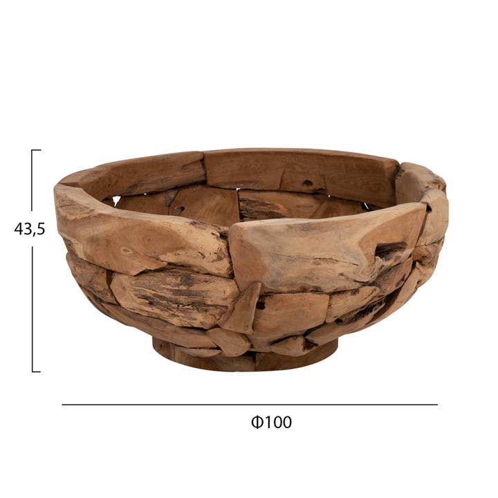 TABLE DECOR BOWL HM4279 TEAK TREE ROOT PIECES IN NATURAL COLOR Φ100x43,5Hcm.