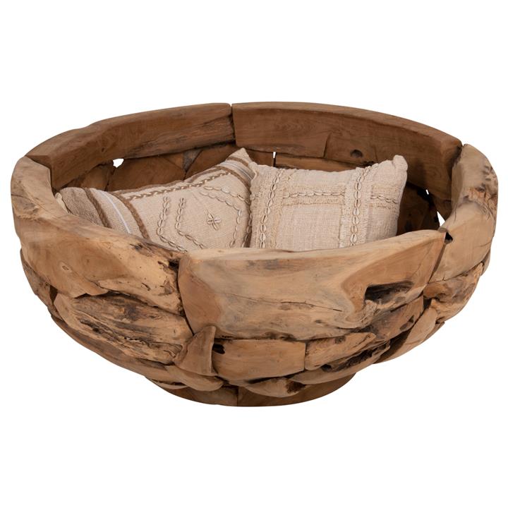 TABLE DECOR BOWL HM4279 TEAK TREE ROOT PIECES IN NATURAL COLOR Φ100x43,5Hcm.