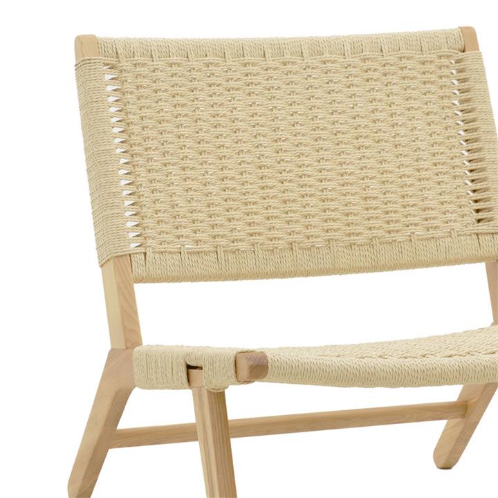 Armchair Filippo pakoworld natural beech wood-natural rope 68x69x74cm