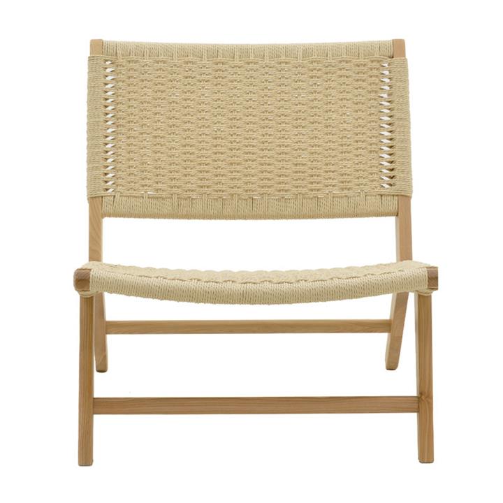 Armchair Filippo pakoworld natural beech wood-natural rope 68x69x74cm