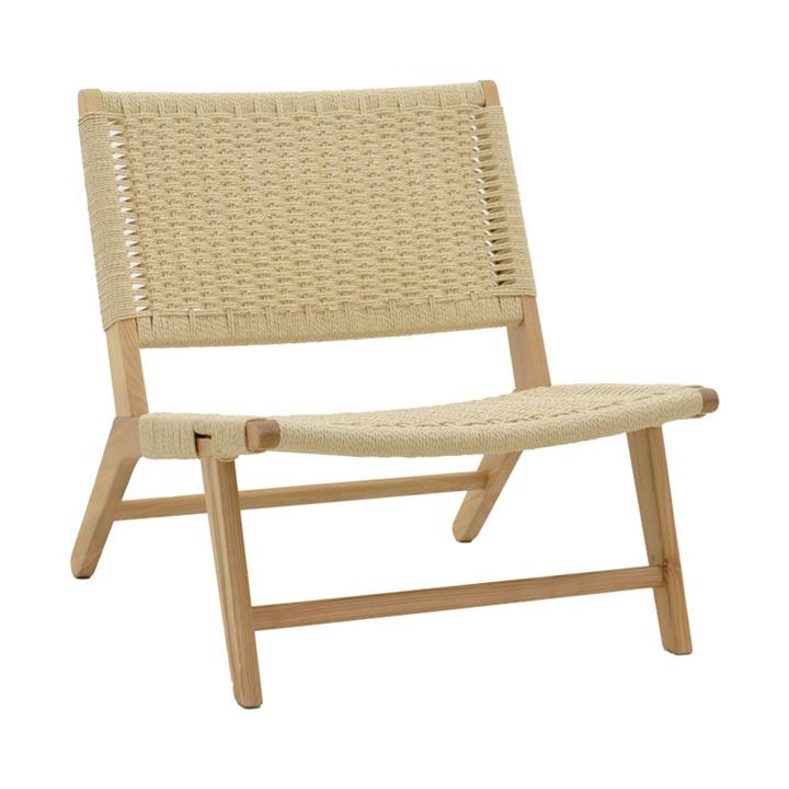 Armchair Filippo pakoworld natural beech wood-natural rope 68x69x74cm
