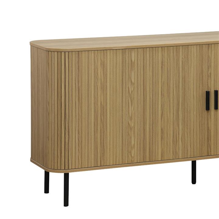 Buffet Eventful pakoworld MDF natural color with black metal legs 170x45x80cm