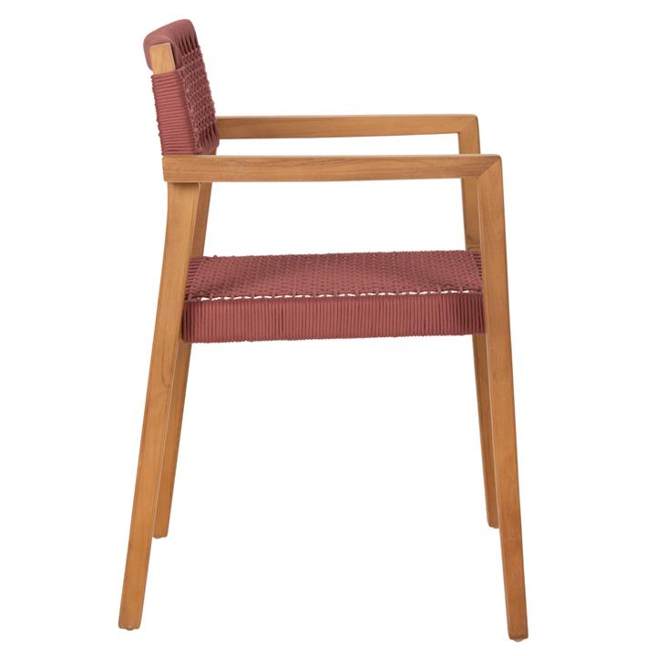 ARMCHAIR CHARLOTTE HM9637.06 TEAK WOOD IN NATURAL & PINK ROPE 59x54x83Hcm.