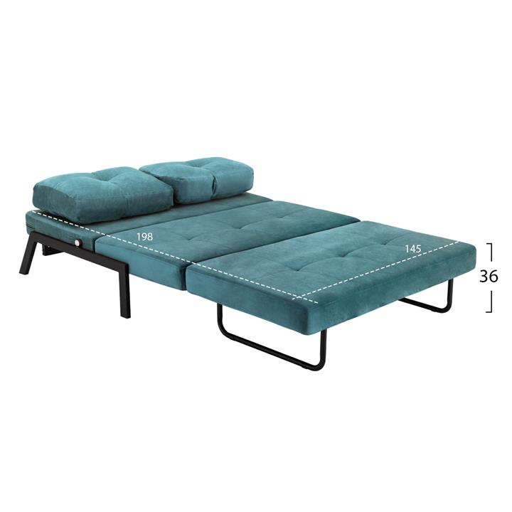 SOFA-BED LANA HM3079.15 MINT VELVET  2½-SEATER 151x92x66Hcm.