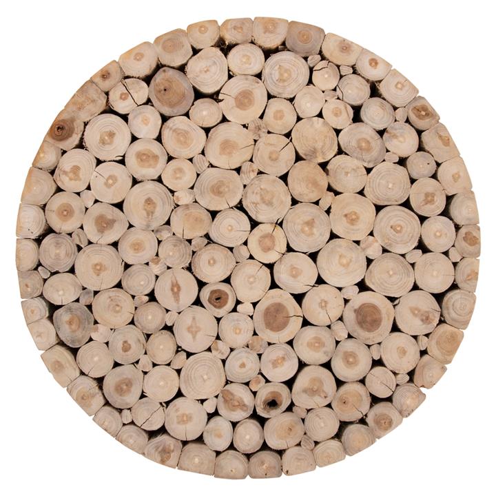 COFFEE TABLE HM9804 TEAK WOOD IN NATURAL Φ80x46Hcm.