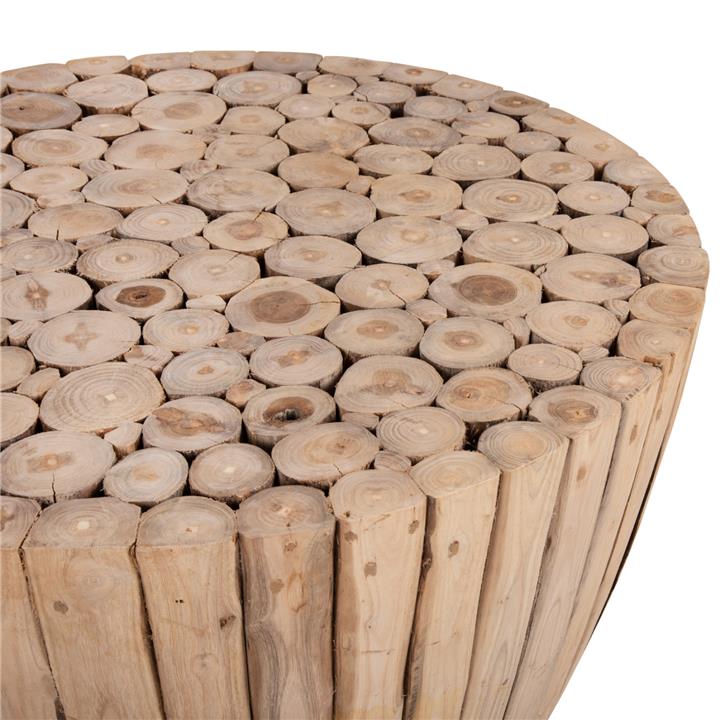 COFFEE TABLE HM9804 TEAK WOOD IN NATURAL Φ80x46Hcm.