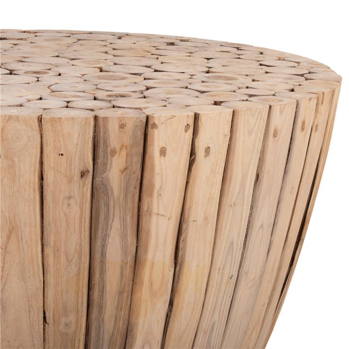 COFFEE TABLE HM9804 TEAK WOOD IN NATURAL Φ80x46Hcm.