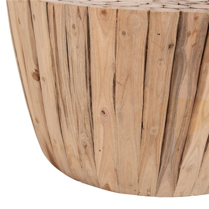 COFFEE TABLE HM9804 TEAK WOOD IN NATURAL Φ80x46Hcm.