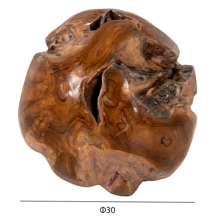 FLOOR DECORATION HM9654 SPHERE MADE OF SOLID TEAK WOOD-SMALL SIZE Φ30cm.