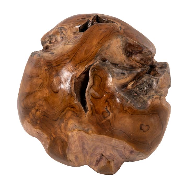 FLOOR DECORATION HM9654 SPHERE MADE OF SOLID TEAK WOOD-SMALL SIZE Φ30cm.