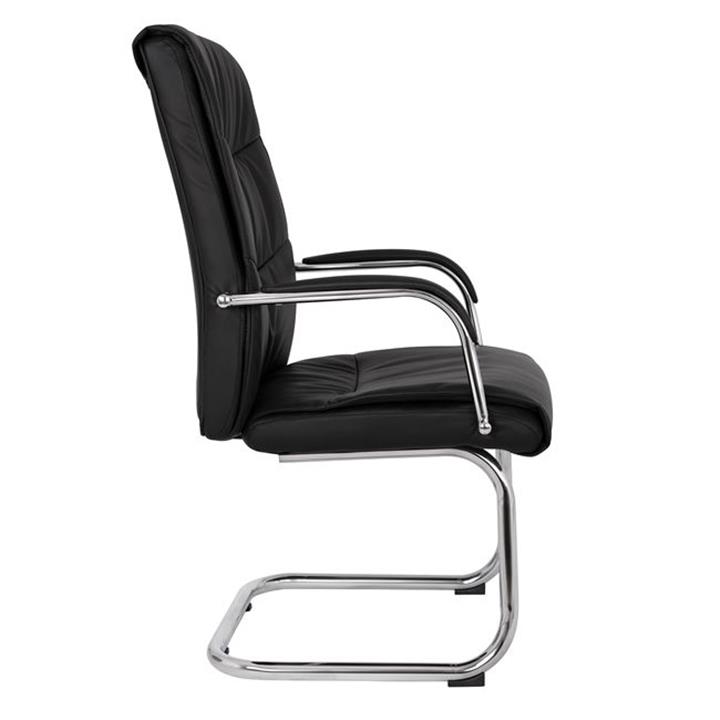 Conference chair HM1045.11 Black PU with chromed base 57x66,5x102 cm