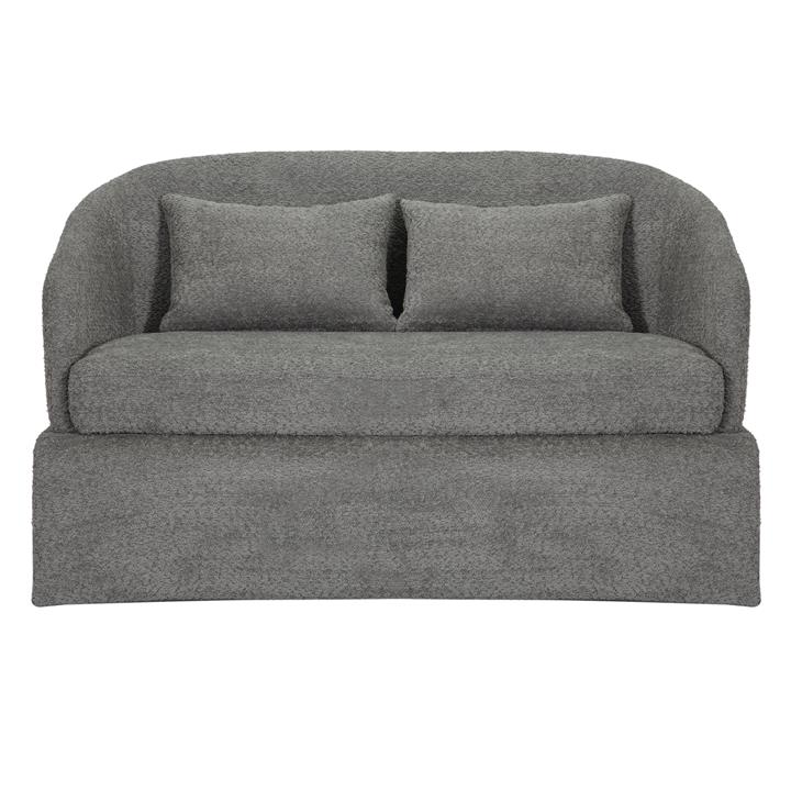 SOFA 2-SEATER BEVY2 HM9678.01 GREY FABRIC-METAL FRAME 128x72x74Hcm.