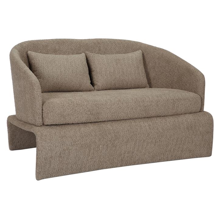 SOFA 2-SEATER BEVY2 HM9678.03 BEIGE FABRIC-METAL FRAME 128x72x74Hcm.