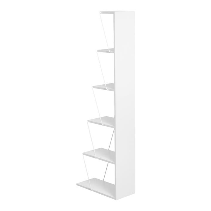 Βιβλιοθήκη mini Tars pakoworld  γκρι/λευκό 50x22x150εκ
