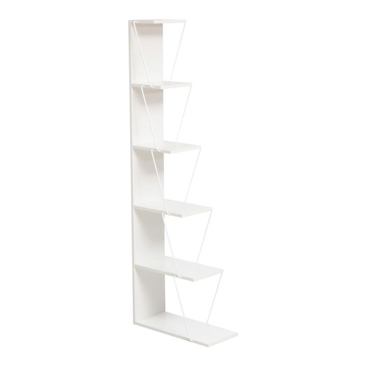 Βιβλιοθήκη mini Tars pakoworld  γκρι/λευκό 50x22x150εκ