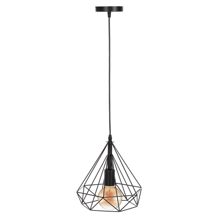 CEILING PENDANT LAMP HM4063 BLACK METAL CAP 25x22x123Hcm.