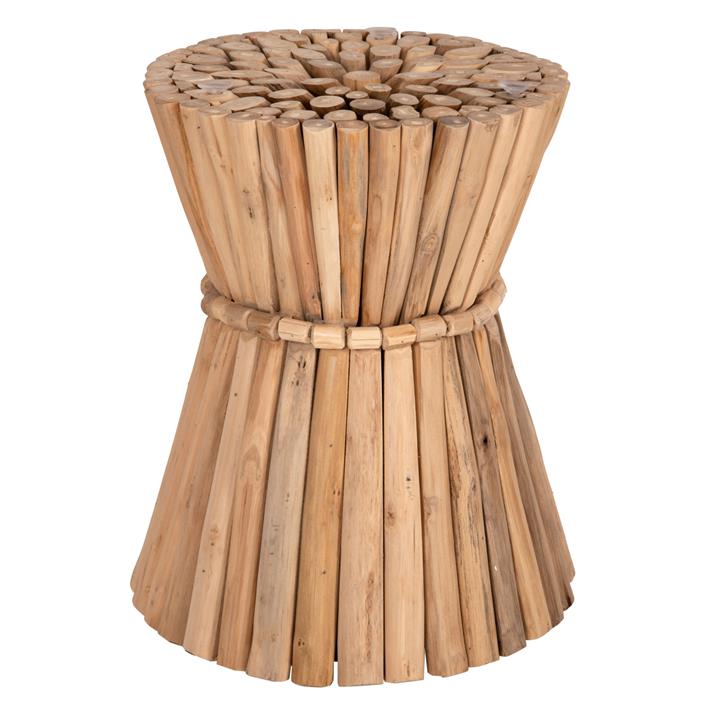 SIDE TABLE ROUND COOTER HM9792 TEAK BRANCHES IN NATURAL Φ37x50Hcm.