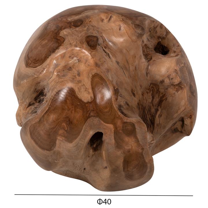 FLOOR DECORATION HM9653 SPHERE MADE OF SOLID TEAK WOOD-MEDIUM SIZE Φ40cm.