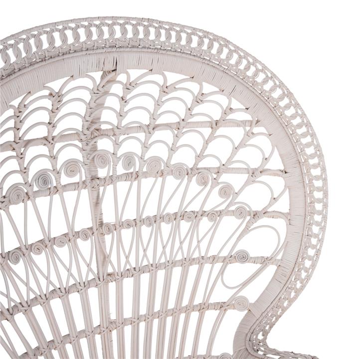 ΠΟΛΥΘΡΟΝΑ ROYAL PEACOCK HM9342.02 RATTAN ΣΕ ΛΕΥΚΟ-ΜΑΞΙΛΑΡΙ ΛΕΥΚΟ 114x72x150Yεκ.