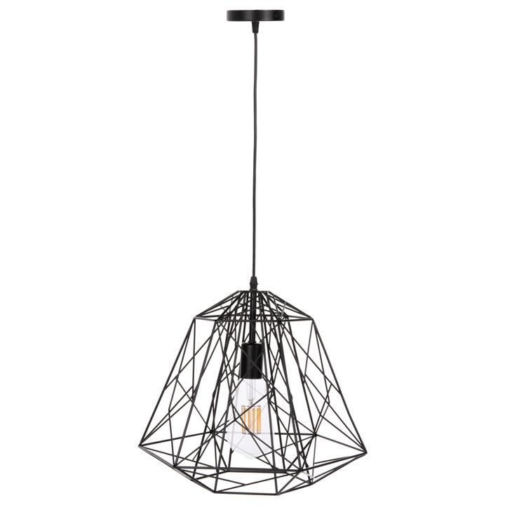 CEILING PENDANT LAMP HM4066 BLACK METAL DIAMOND-LIKE 