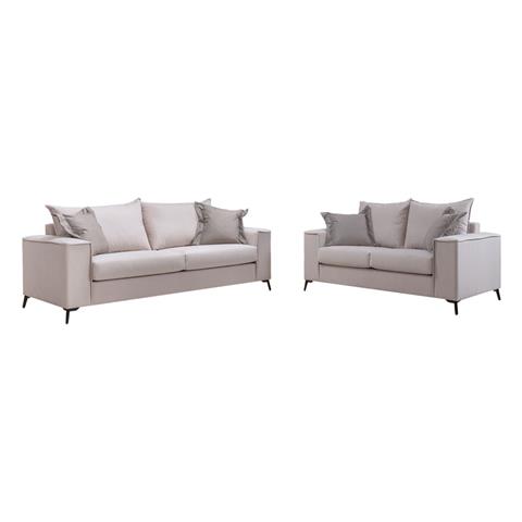 Verona living room set 2 pcs 2-3 seater cream mak01 - cushions mocha mak03