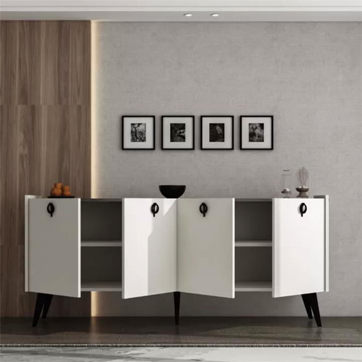 Buffet Jeslie pakoworld melamine white-dark grey 180x40x79cm