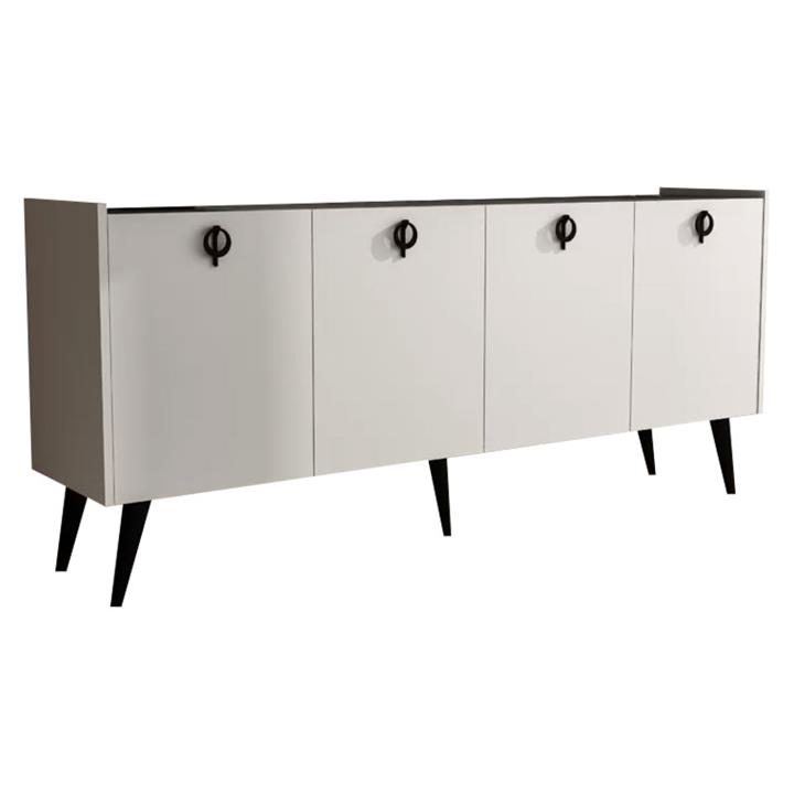 Buffet Jeslie pakoworld melamine white-dark grey 180x40x79cm