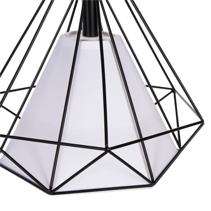 CEILING PENDANT LAMP HM4065 BLACK METAL CAP-WHITE LIGHT BULB COVER 25x25x125Yεκ.