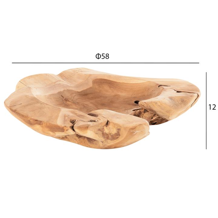 TABLE DECOR BOWL ΗΜ9795 TEAK WOOD Φ58x12Hcm.