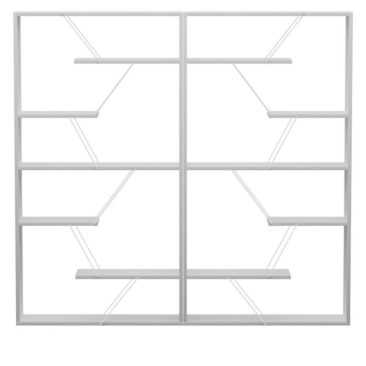 Bookcase Tars pakoworld grey-white 168x24x157cm