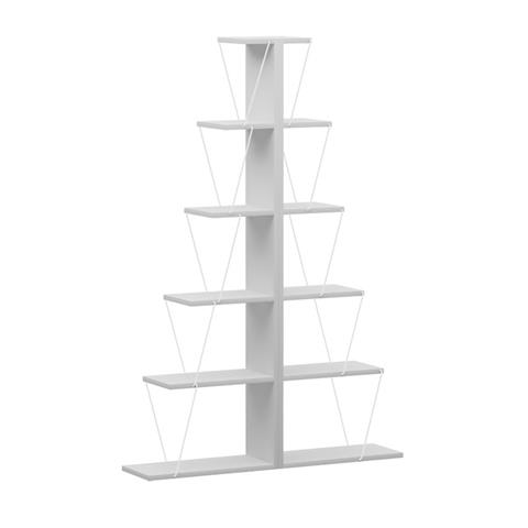 Bookcase mini Tars pakoworld white 130x22x146cm