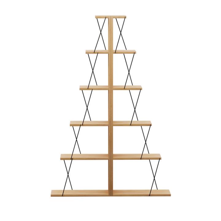 Bookcase mini Tars pakoworld sonoma-black130x22x146cm