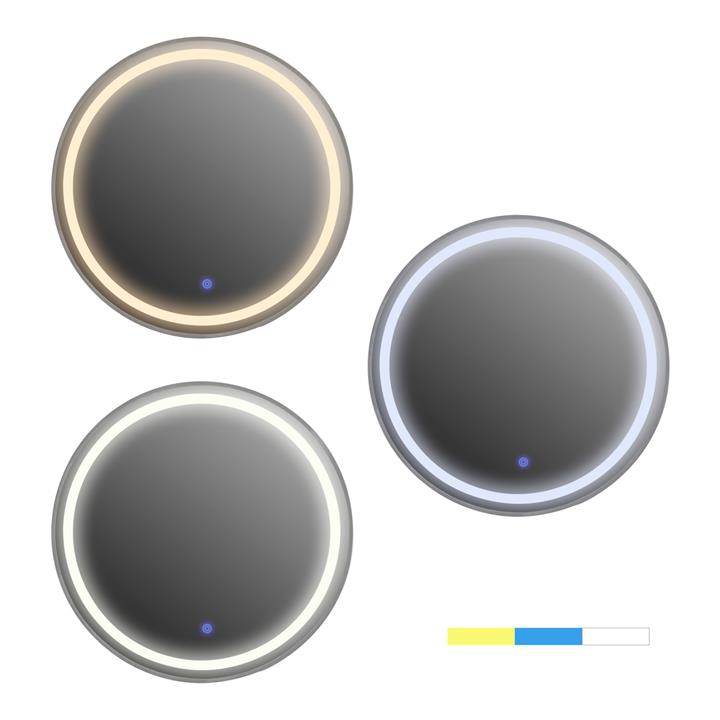 WALL MIRROR ROUND HM9580.40 ALUMINUM IN GREY-LED LIGHT Φ60x3cm.