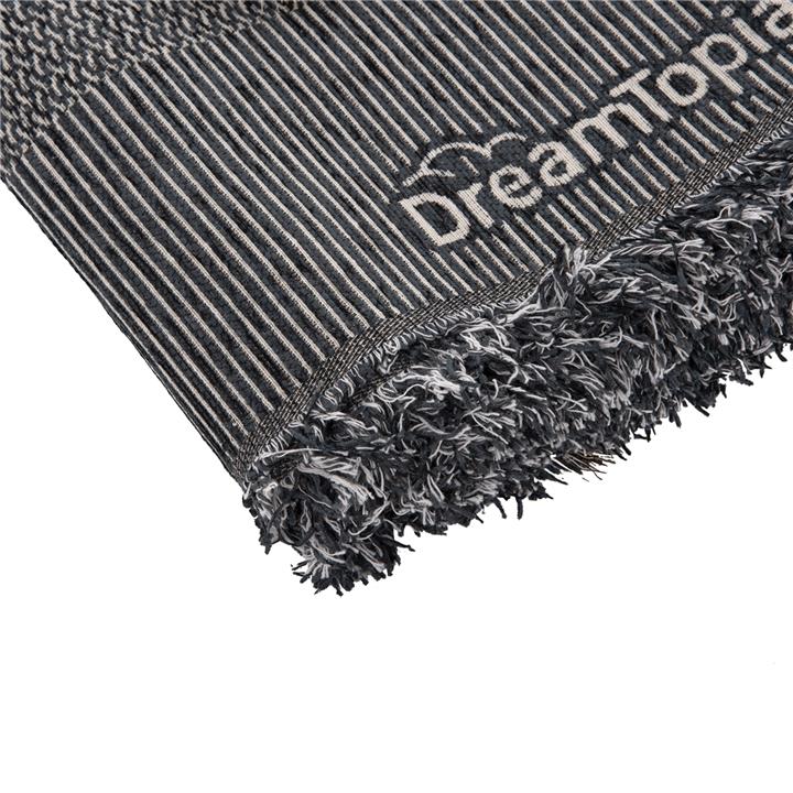 SOFA COVER-THROW WITH FRINGES DREAMTOPIA HM12164.03 IN NAVY BLUE COLOR 178X178cm.
