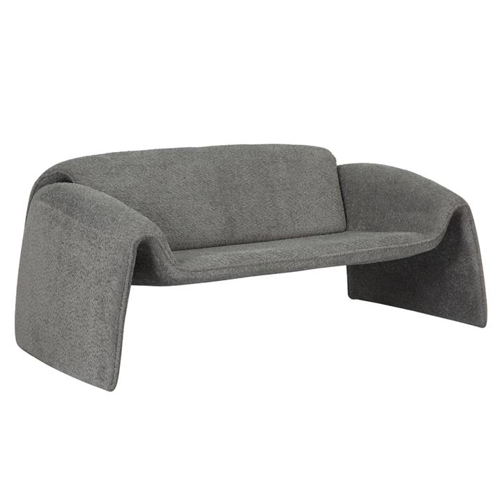 SOFA 2-SEATER TREK HM9680.01 METAL FRAME-GREY FABRIC 160x80x63Hcm.